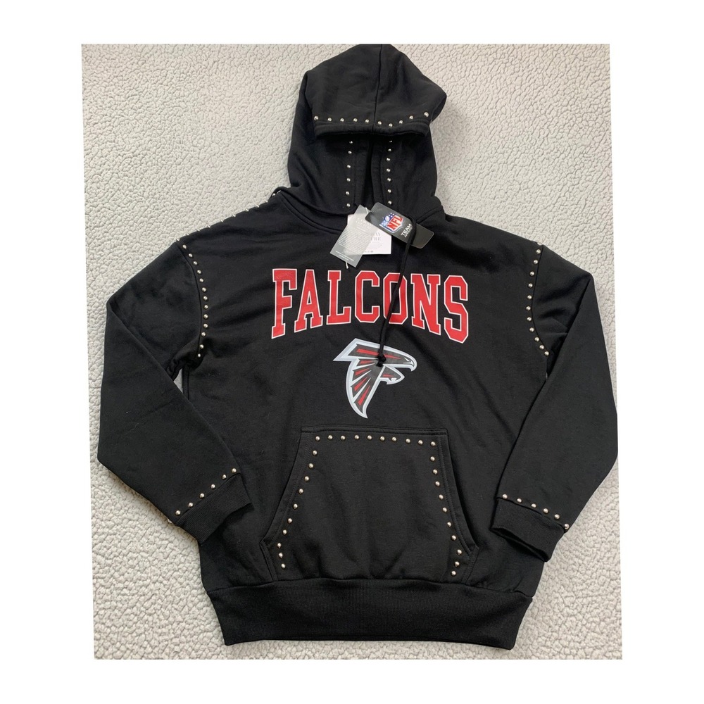 Gameday Couture NFL Atlanta Falcons Hoodie Women M Black Studded Pullover NWT - Picture 1 of 11